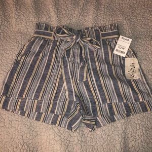 Linen Striped Shorts